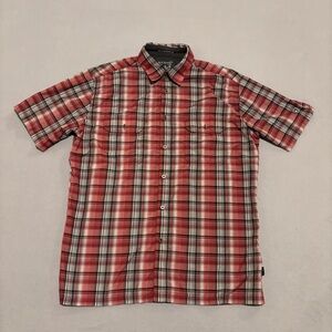 Kuhl Eluxur Shirts Mens Large Red Plaid Short Sleeves Outdoor Lightweight Hiking